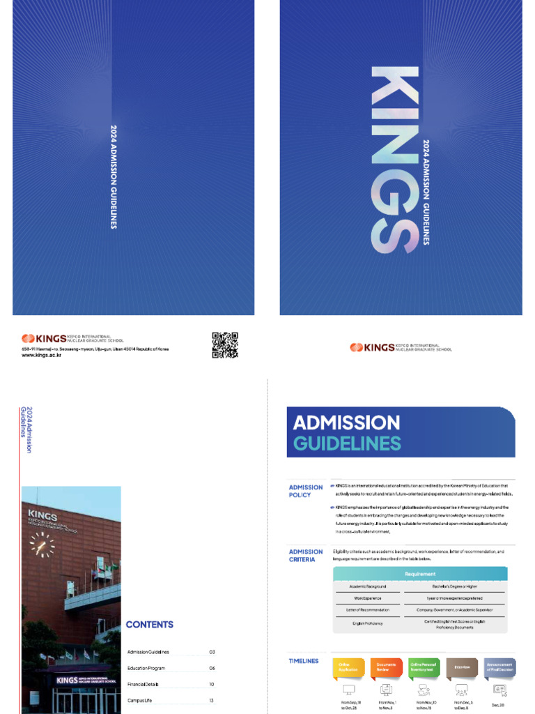 2024 KINGS Admission Guidelines For International Students PDF