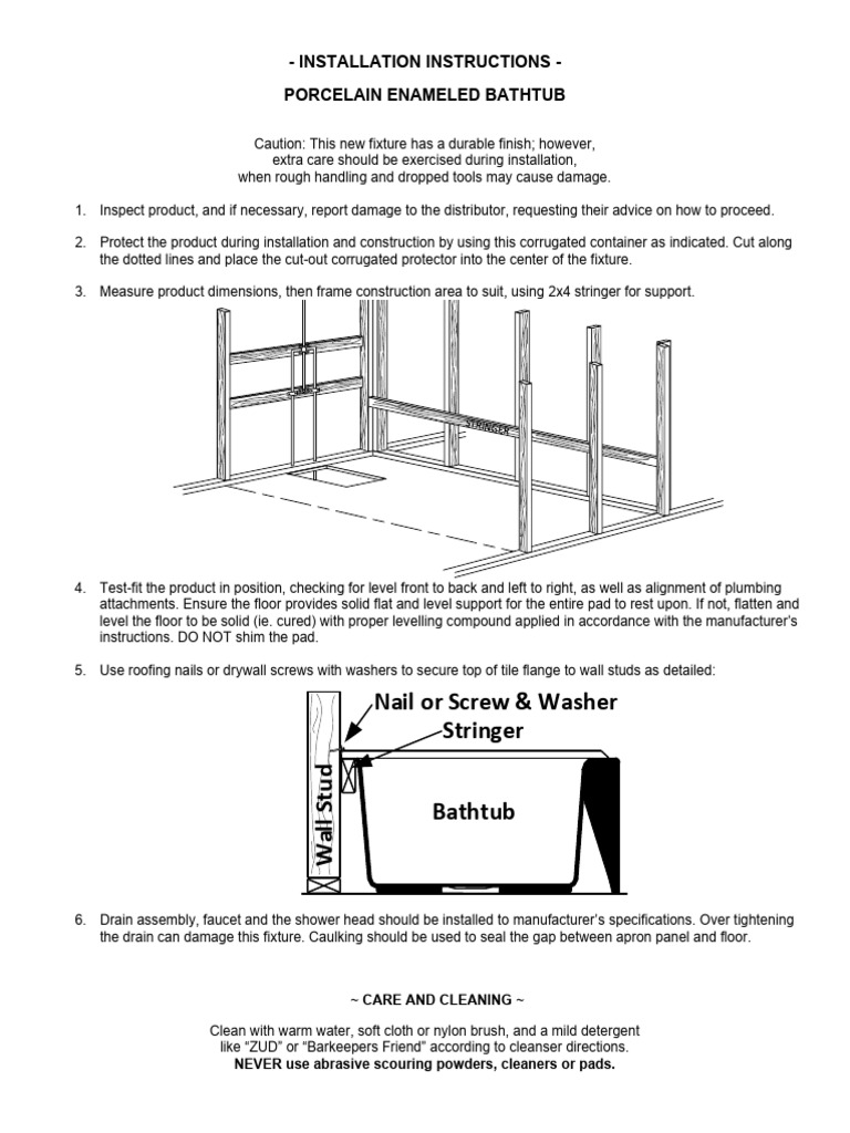 Bootz Maui Tub Installation Guide | PDF