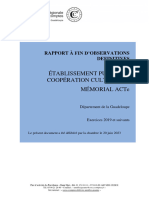 Rapport D'observations Définitives de La CRC Sur Le MACTe