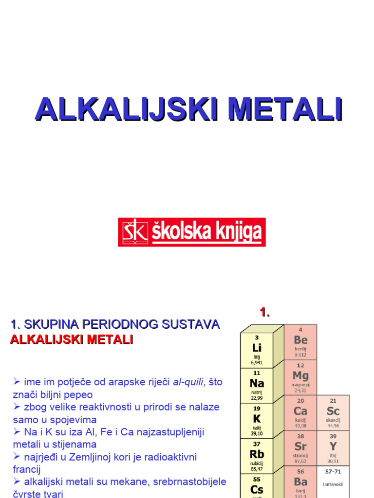 Alkalijski Metali | PDF
