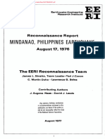 Earthquake Engineering Research Institute Reconnaissance Report Mindanao, Philippines Earthquake August 17, 1976