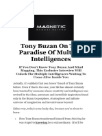 Tony Buzan On The Paradise of Multiple Intelligences Magnetic Memory Method Podcast Transcript With Anthony Metivier