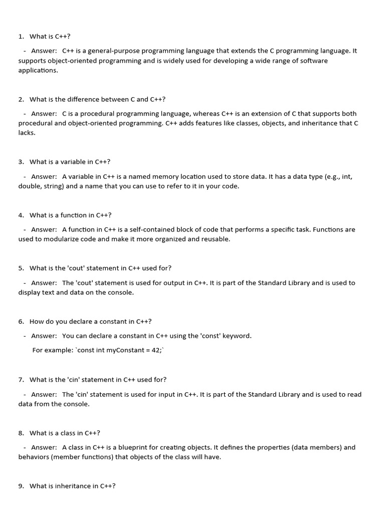 Interview Docs | PDF | Html | C++