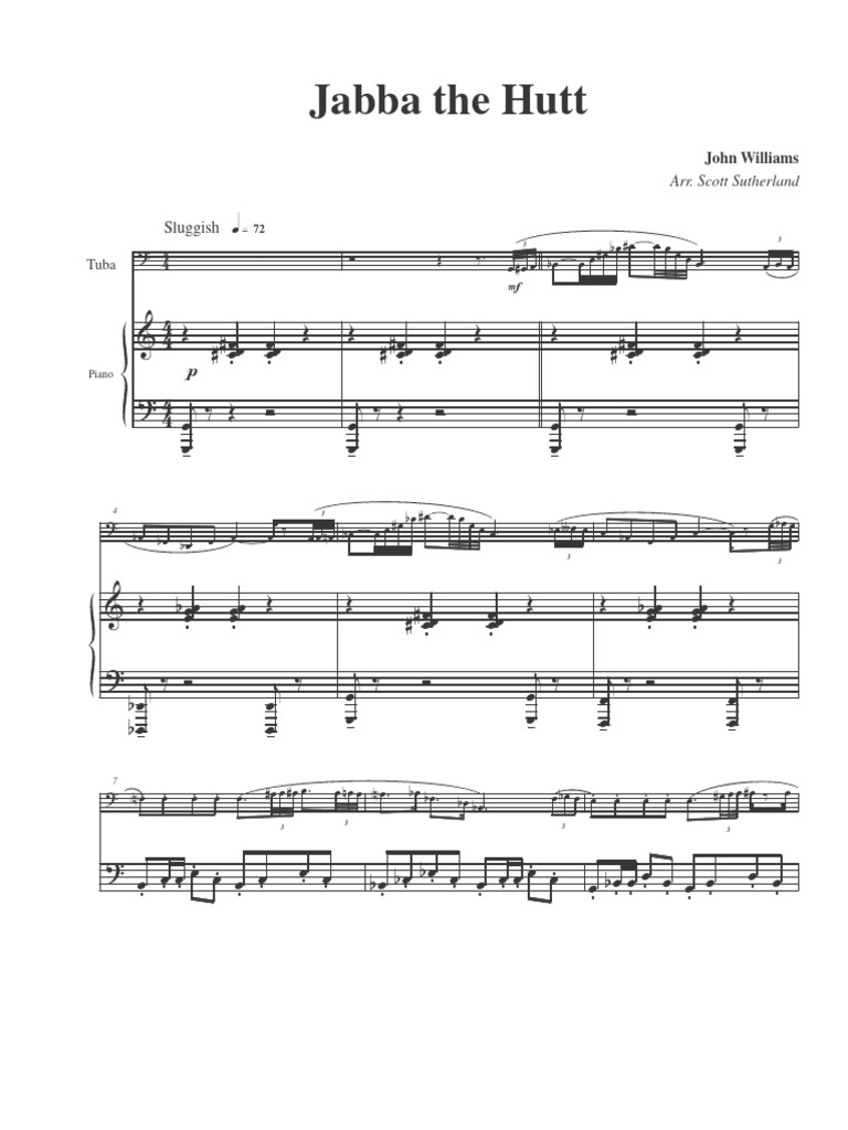 Jabba The Hutt Piano PDF