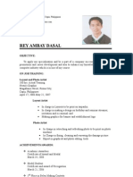 Rey Ambay Dasal: Objective: To Apply My Specialization and Be A Part of A Company Success That Could Acquire