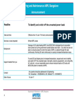 Engineering and Maintenance ARPL Bangalore Announcement: Headline To Identify and Switch Off The Unwanted Power Loads