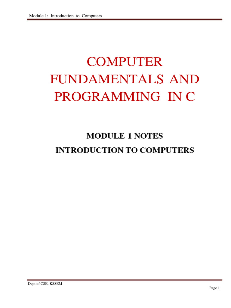 Module 1-Introduction To Computers (PART 1) | PDF | Computer Data ...