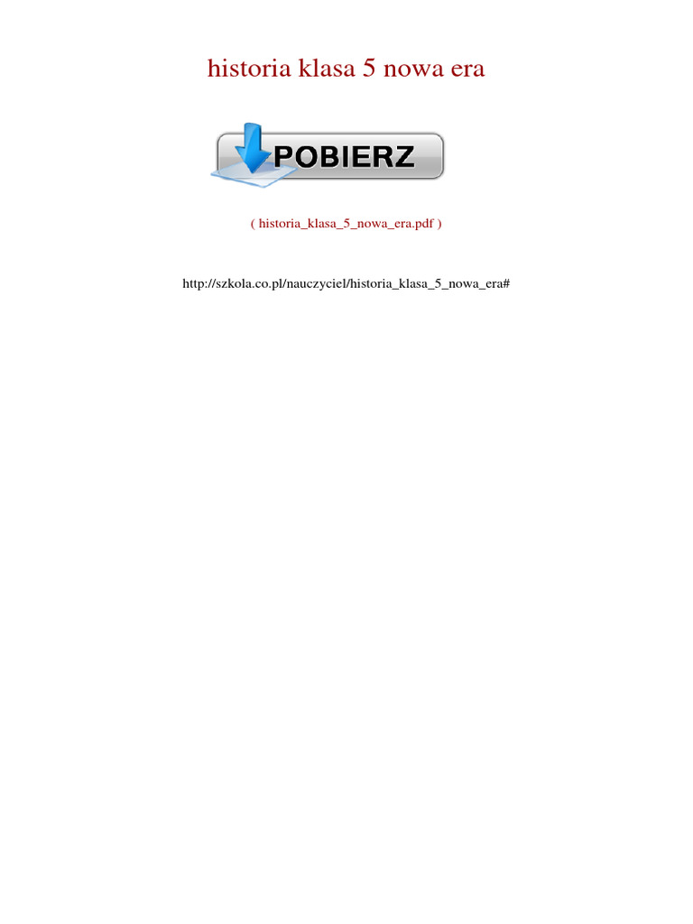 Historia Klasa 5 Nowa Era PDF