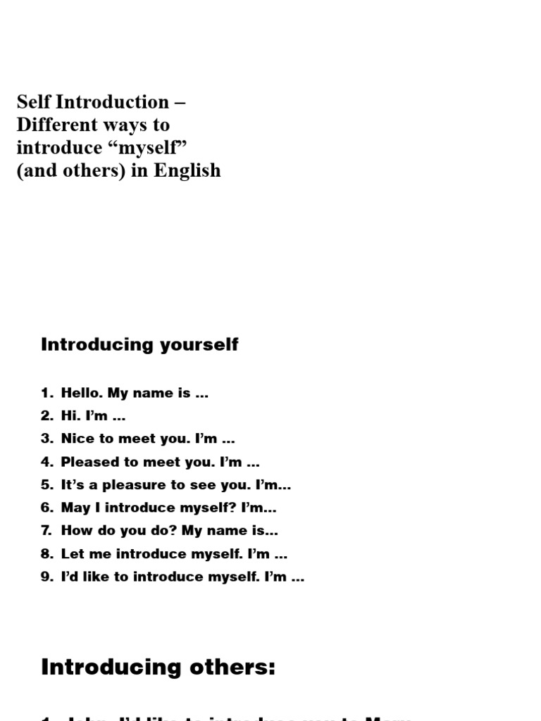 Self Introduction PDF