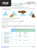 WS15 Calculating Moles Mass and Mr Bronze Activity Sheet