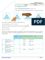 WS15 Calculating Moles Mass and MR Bronze Activity Sheet