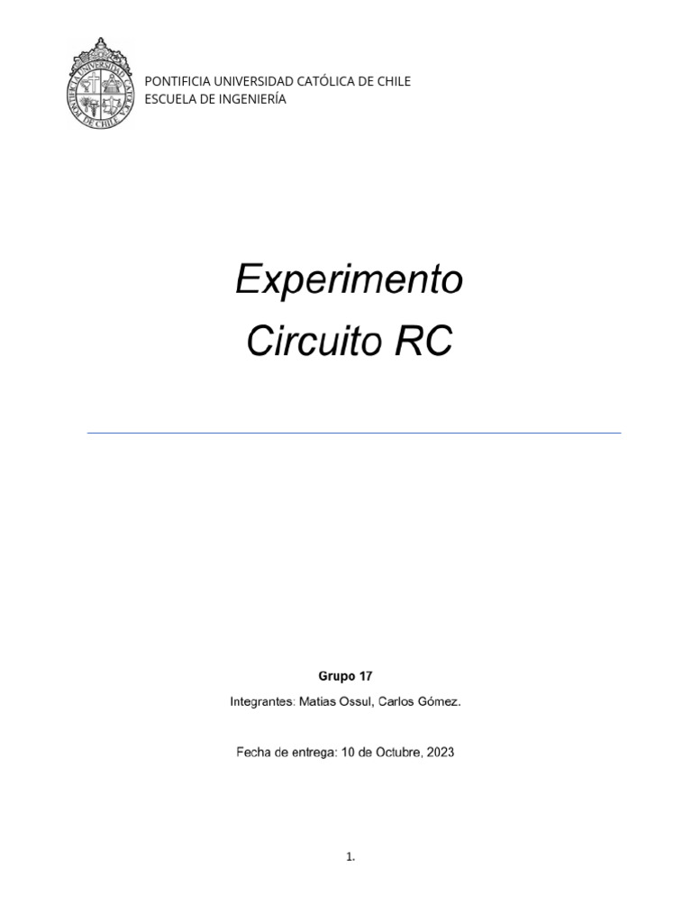 Circuito RC | PDF | Condensador | Electricidad