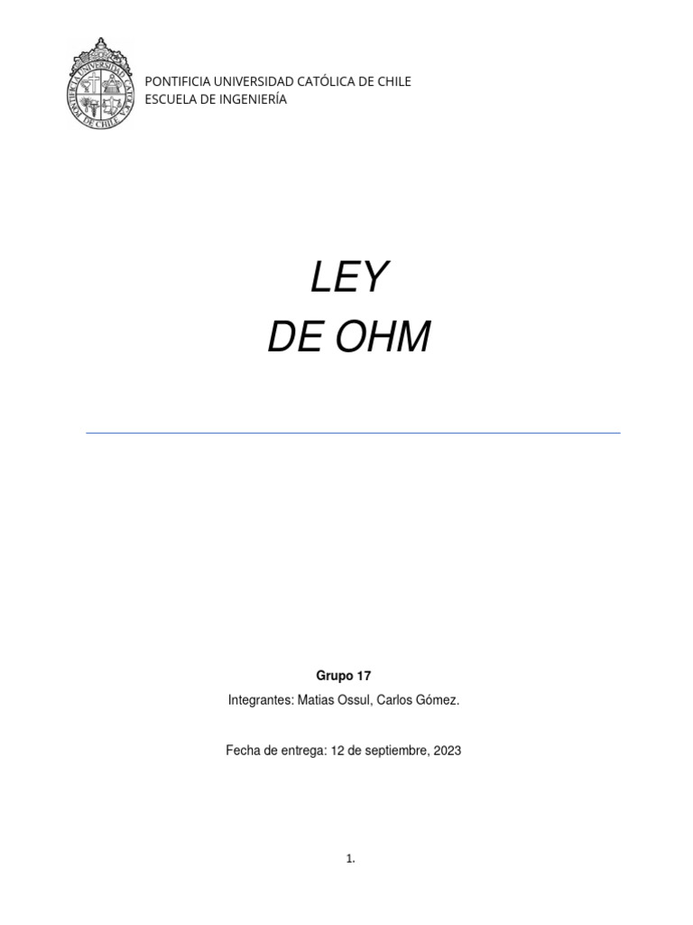 Informe Lab Electro | PDF | Resistencia Eléctrica y Conductancia ...