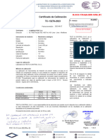 Certificado de Calibración TC-13278-2023: Solicitante:: Instrumento de Medición: Manómetro Analógico Cumbra Perú S.A