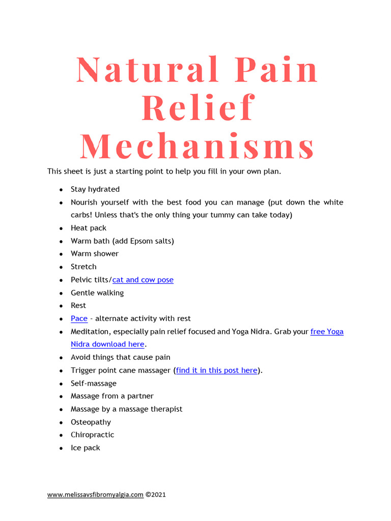 My Pain Relief Plan With Natural Pain Relief Options Pregnancy Edition