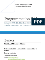 Programmation Web: Réalisé Par: Pr. Mahraz Med Adnane ANNÉE UNIVERSITAIRE:2020/2021