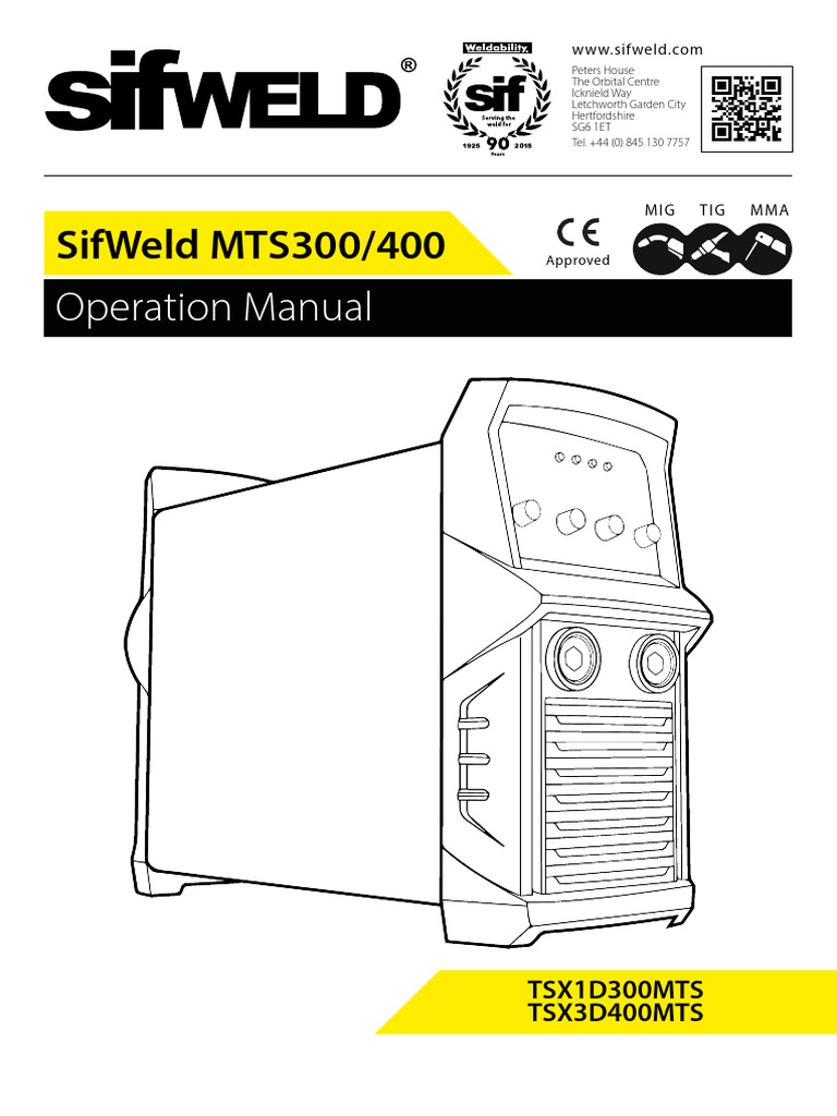 SIF MTS300/400 Welder Manual PDF Welding Construction