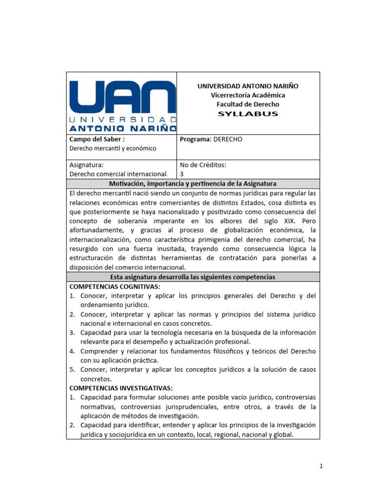 Derecho Comercial Internacional | PDF | Ciencias sociales | Derecho