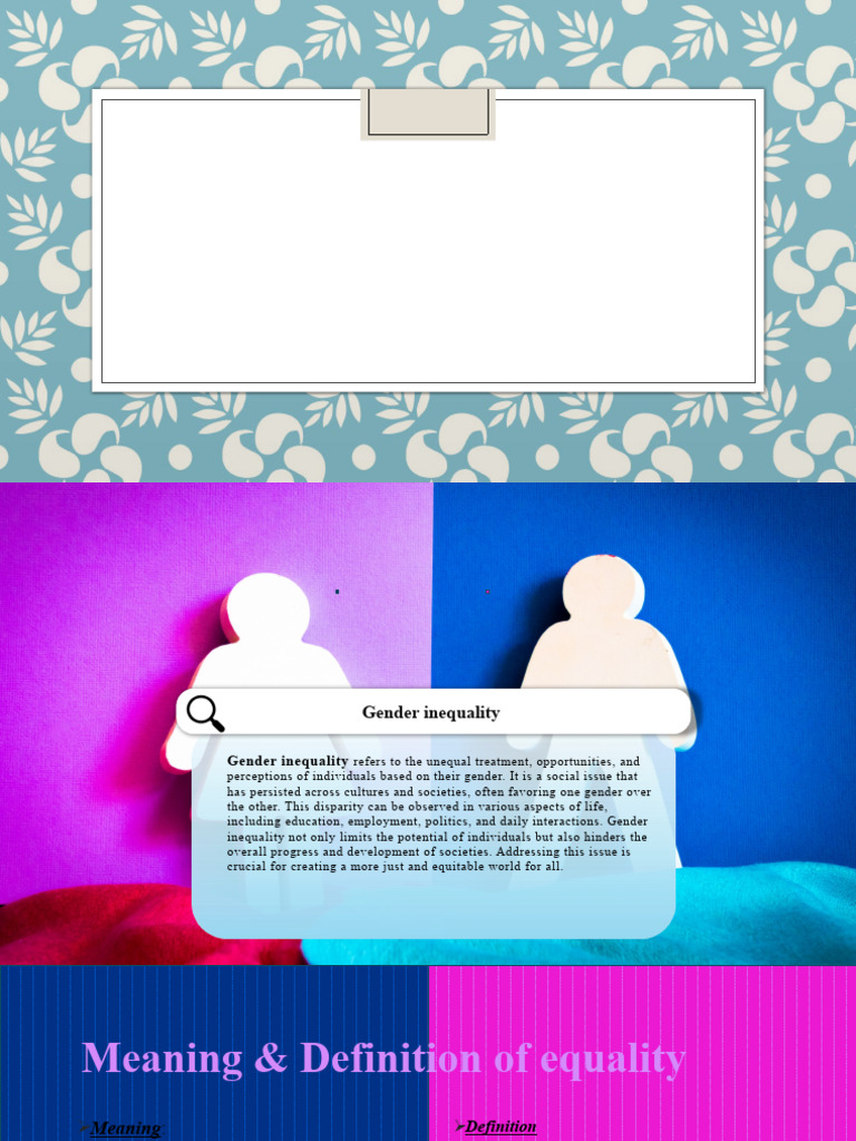 What Is Gender Inequality Pdf Notes