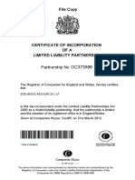 21 Mar 2012 Incorporation of a limited liability partnership
