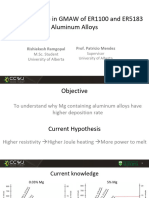 Rishiekesh Ramgopal - Deposition Rate in Gmaw of Er1100 and Er5183 Aluminum Alloys