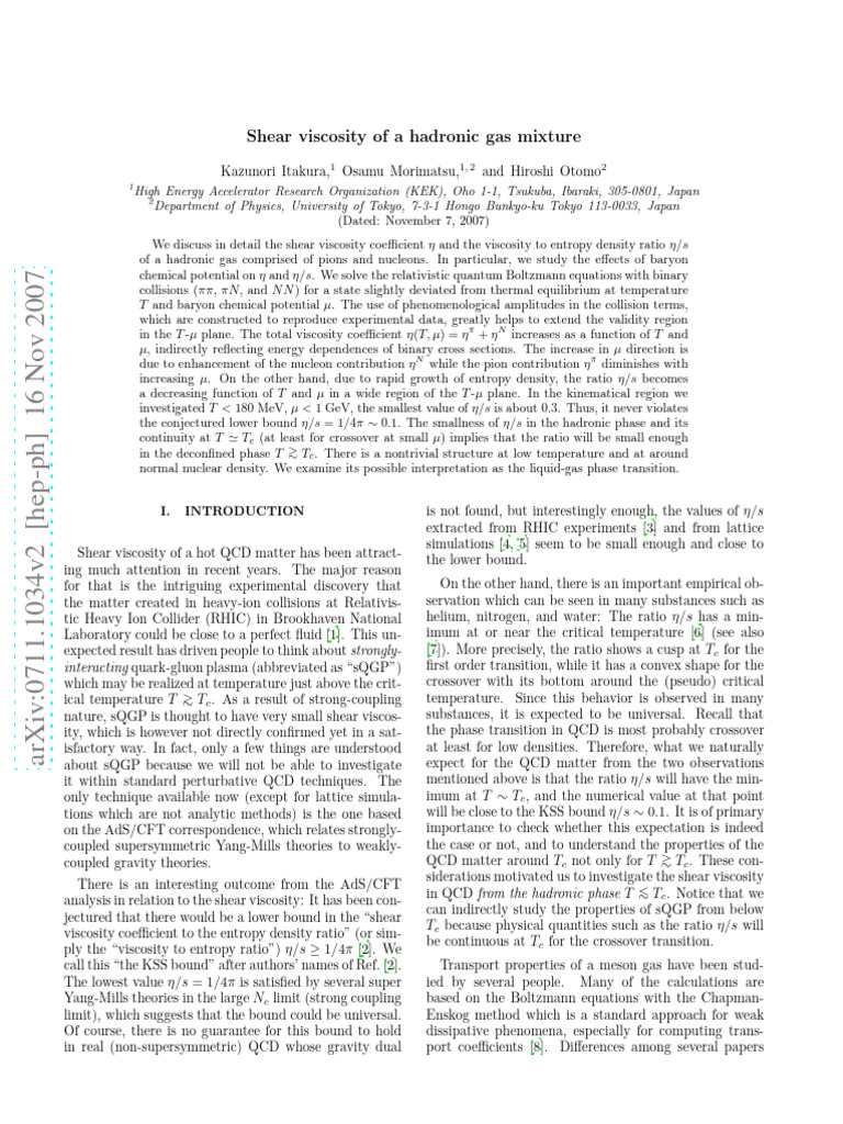 Viscosity hadronic gas mixture pdf viscosity mathematical physics