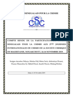 Compte Rendu de La Participation Du Comite Senegalais Pour La Chimie À Nouakchott