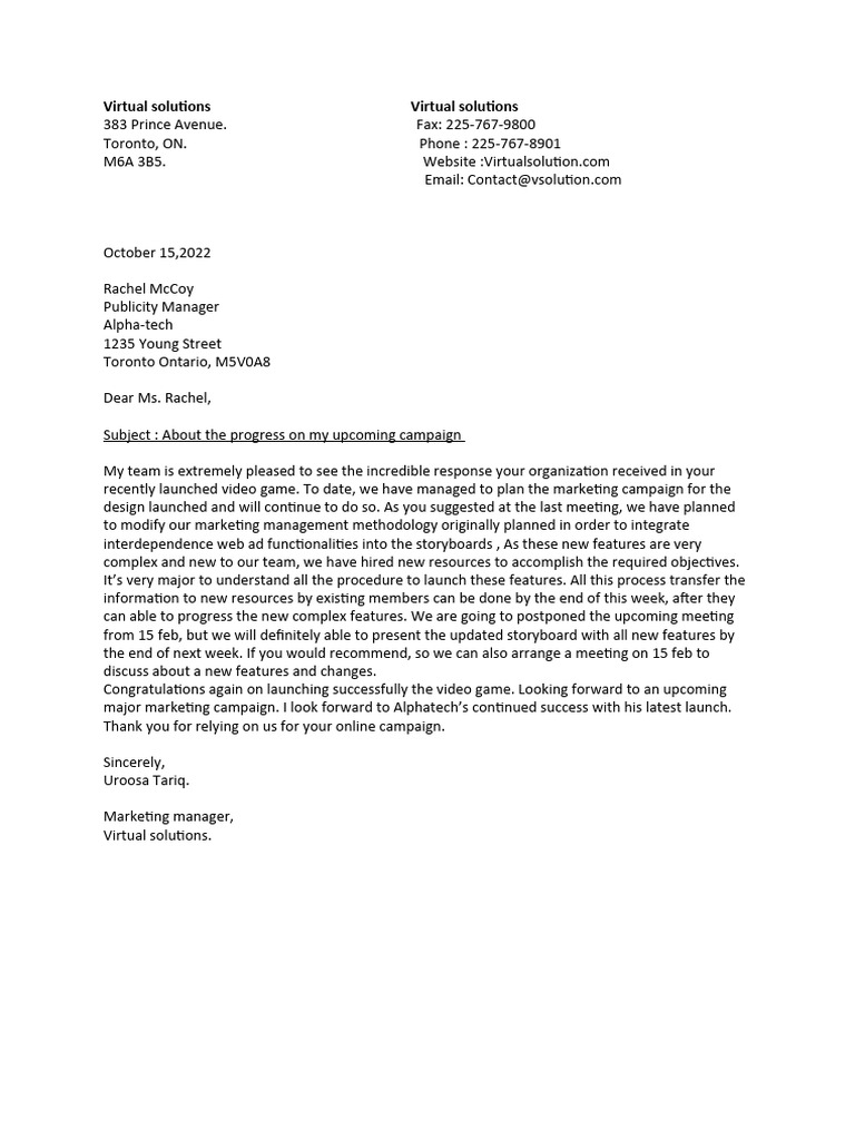Professional Letter PDF