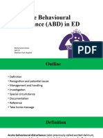 Acute Behavioural Disturbance (ABD) in ED: Mohammed Aneez SPR Ed Wexham Park Hospital