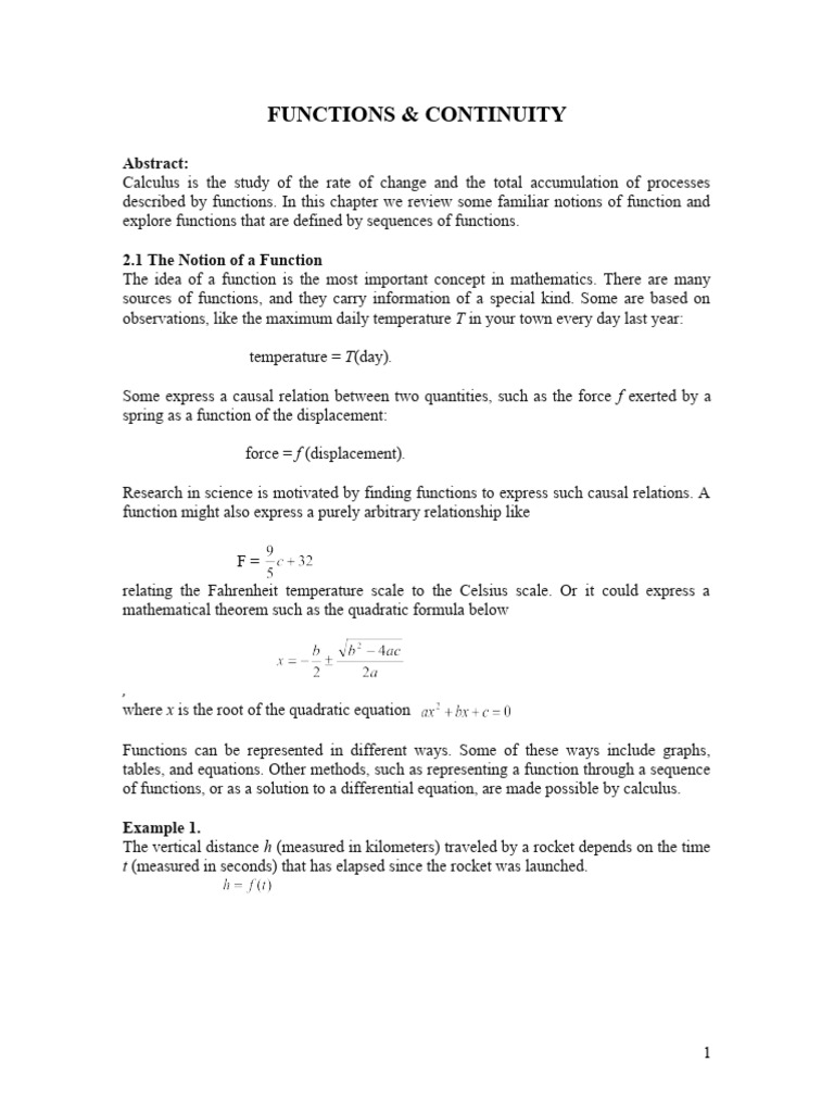 Functions Continuity Calc | PDF | Function (Mathematics) | Polynomial