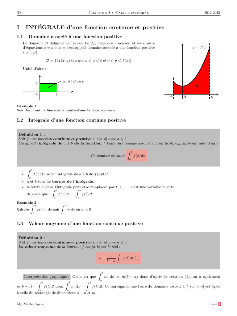 Intégral et primitives en calcul intégral | PDF | Intégral | Fonction ...