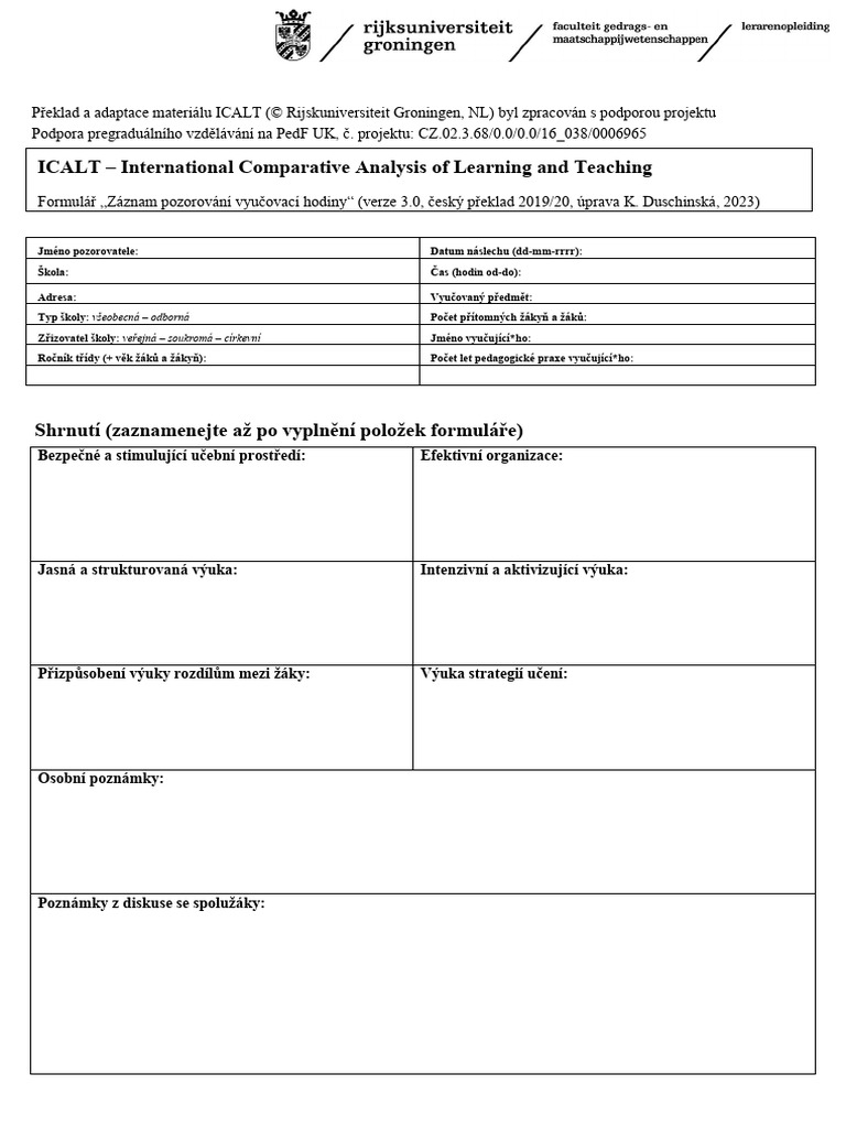 ICALT CZ Verze5 2023 | PDF