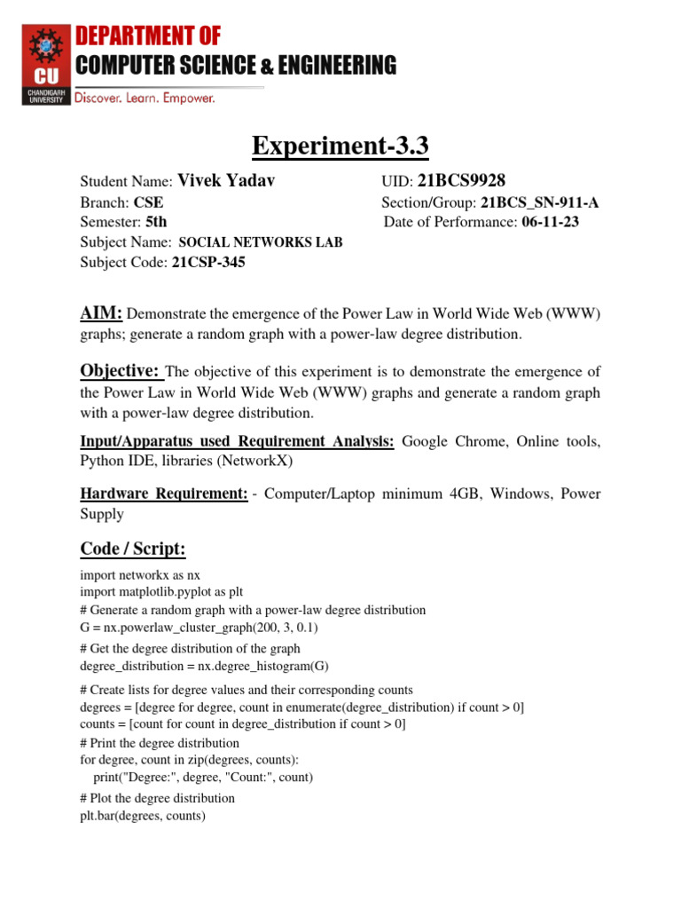 Worksheet Template Lab SN Vivek PDF Power Law Applied Mathematics