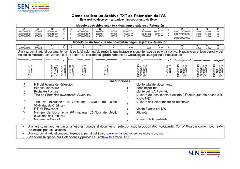 Como Realizar Archivo Txt Retencion Iva