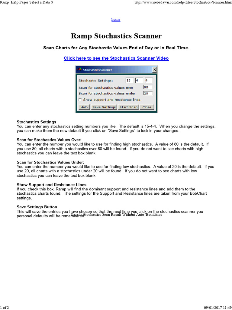 Stochastics Scanner Guide | PDF | Image Scanner | Computing