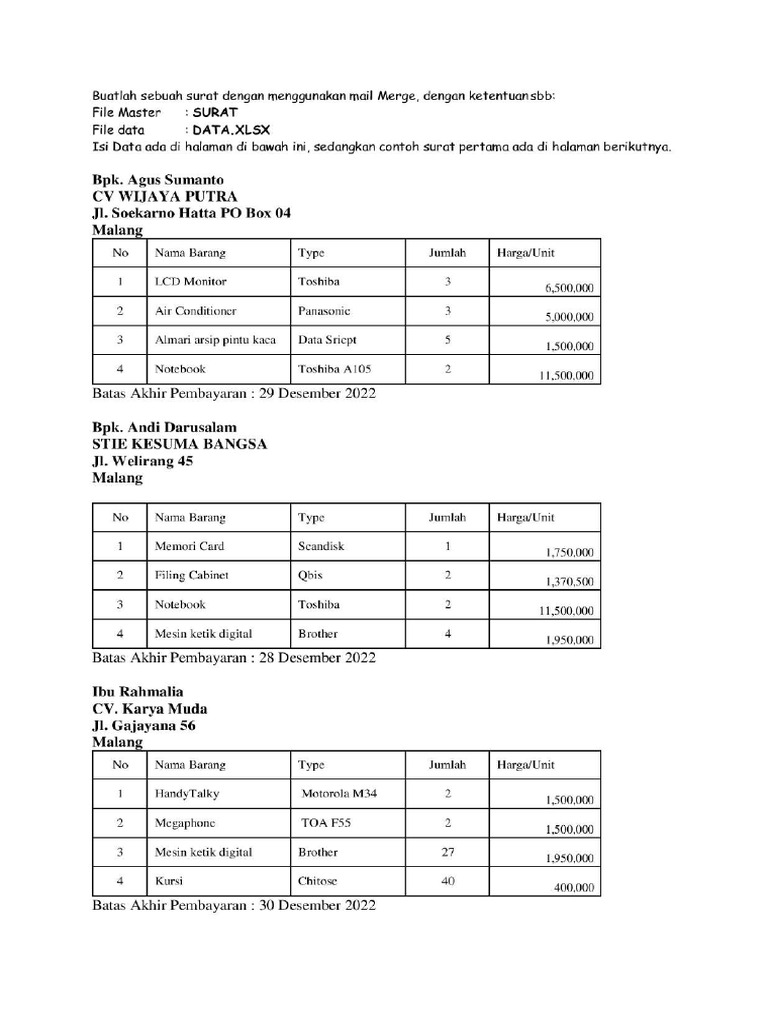 Kuis mail merge pdf
