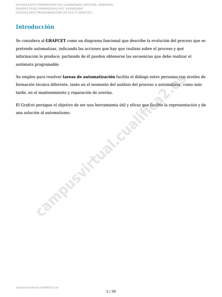 Programación de PLC con GRAFCET | PDF | Controlador lógico programable ...