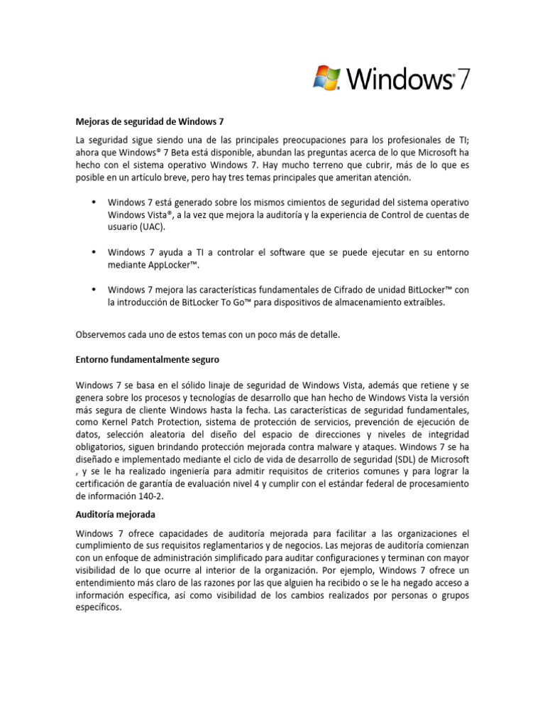 Seguridad de windows 7 pdf software de la aplicacion usuario