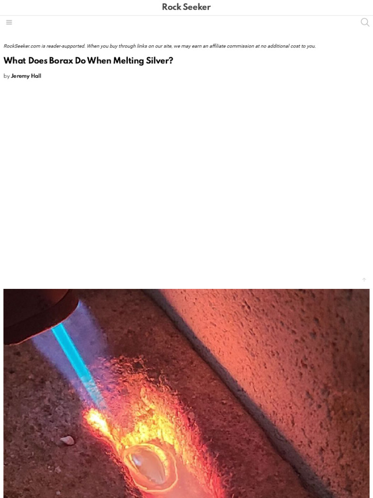 What Does Borax Do When Melting Silver Rock Seeker PDF Acid Silver