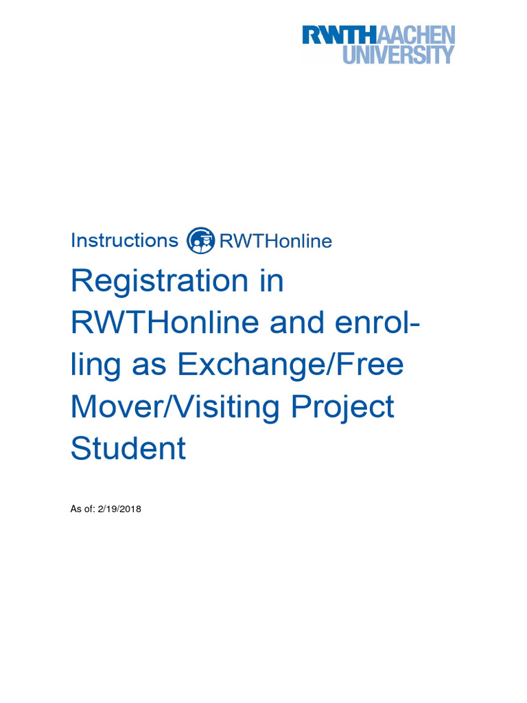 RWTHonline Registration Guide | PDF | Login | Password