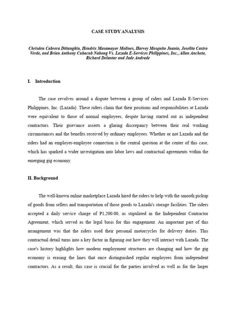Ditiangkin vs Lazada: Employment Status Case | PDF | Employment ...