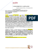 Carta de Conocimiento y Aceptación - 31 de Octubre de 2023