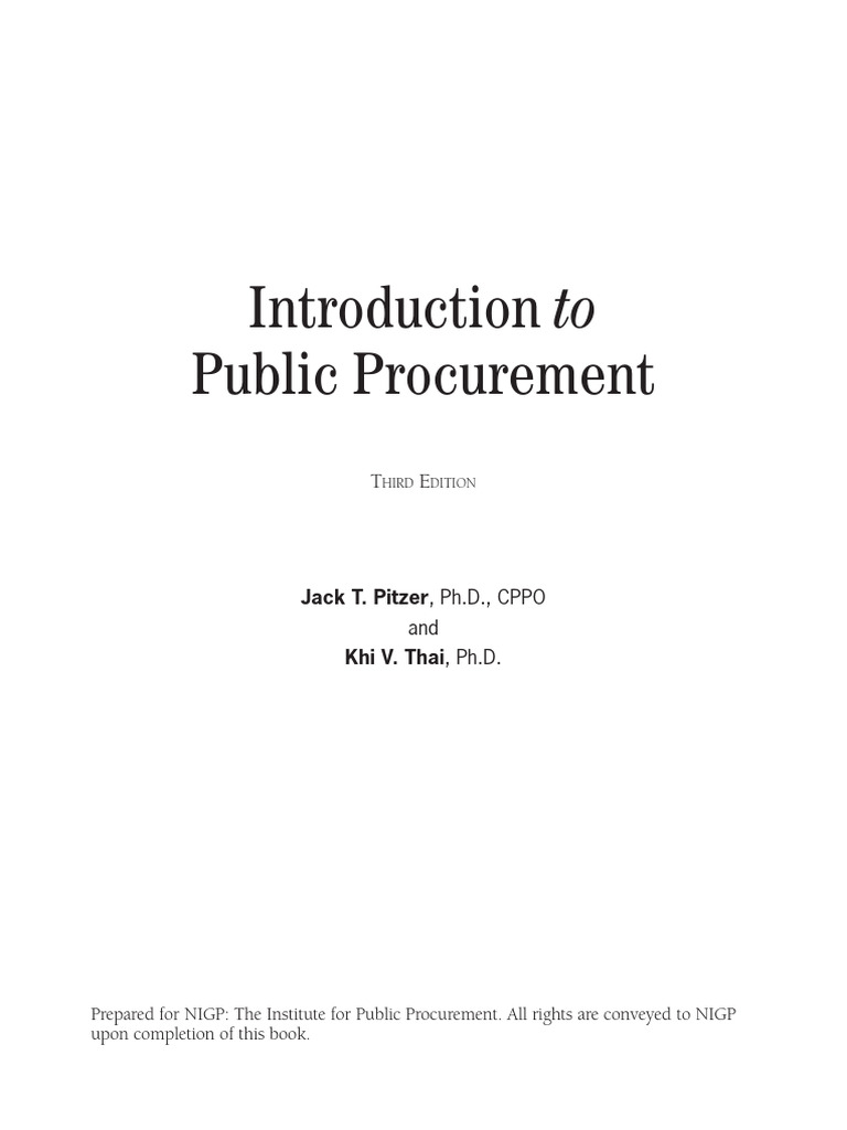 Procurement Book Pdf Procurement Decentralization