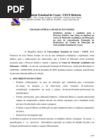Mestrado Uece Edital Cmae 2011