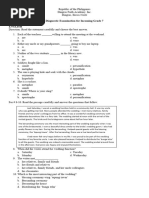 Entance Exam g7