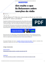 Brasil Sem Medo - PT e TSE Têm Muito o Que Explicar - , Diz Bolsonaro Sobre Fraude de Inserções de Rádio