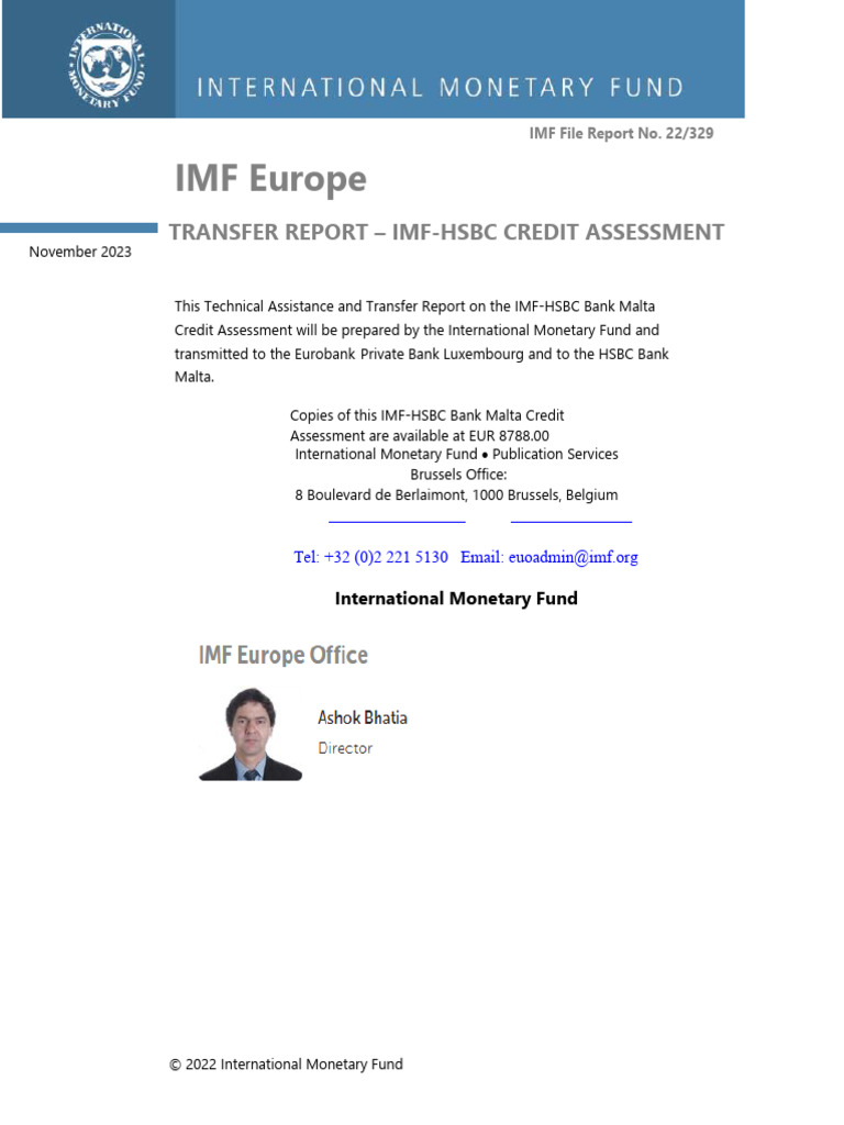 IMF Europe: Transfer Report - Imf-Hsbc Credit Assessment | PDF