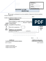1-Certificat de Dépense Dépot Francais