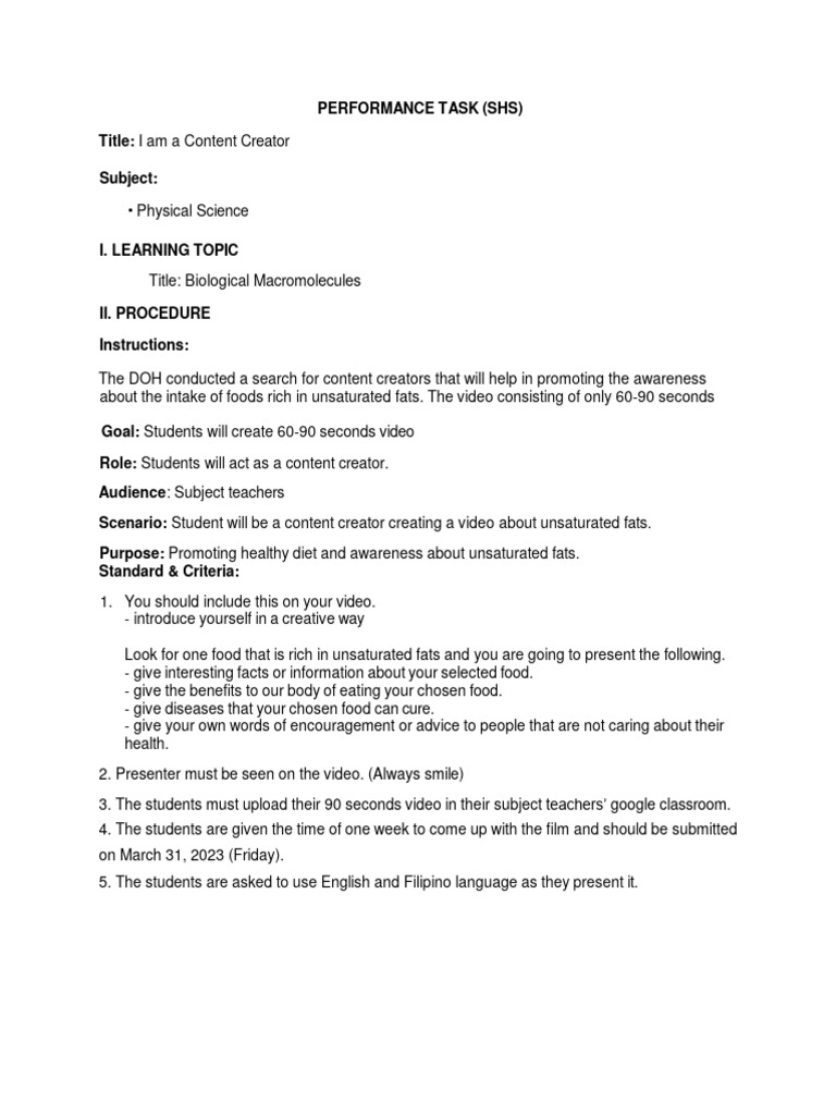 Performance Task 3 in Physical Science | PDF