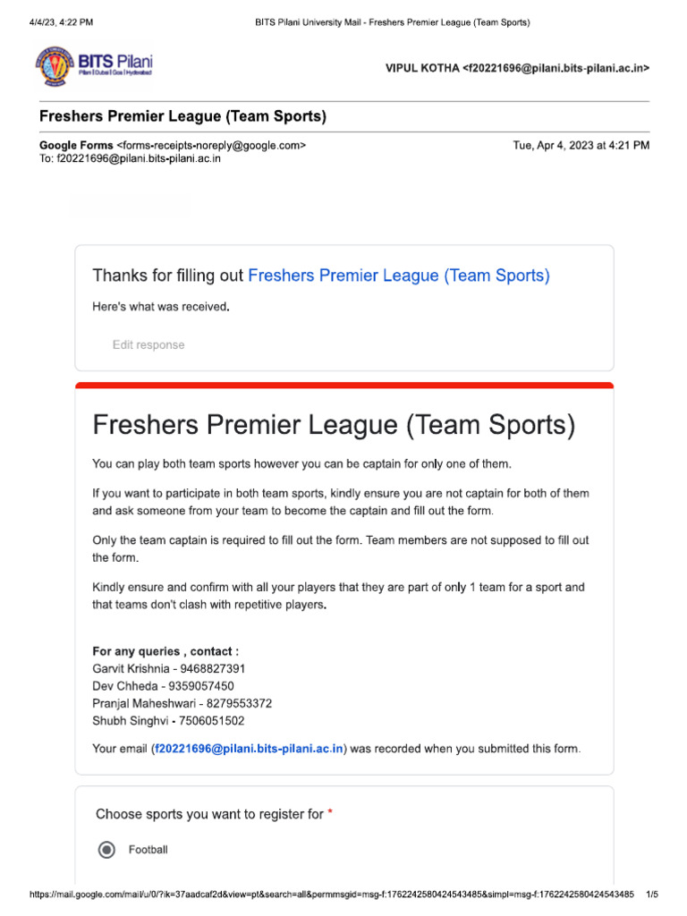 FPL GForm Response | PDF
